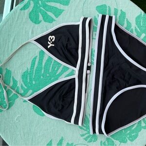 Y-3 Black and White Bikini Set